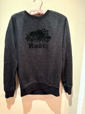 Roots Black Speckled Crewneck Sweatshirt